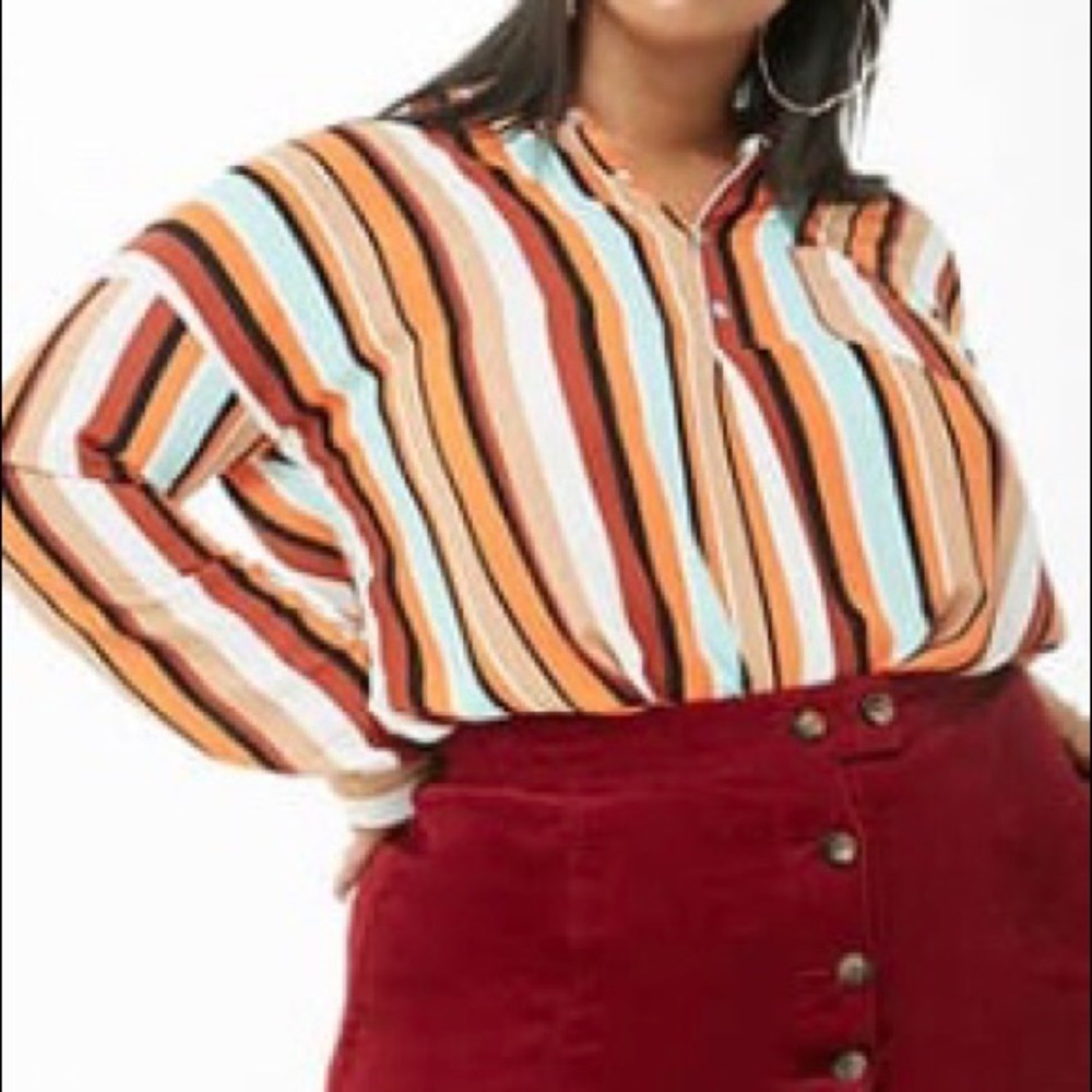 Long Sleeve Striped Button Down